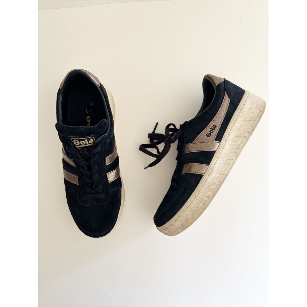 Gola Grandslam Black Suede Platform Flame sneaker